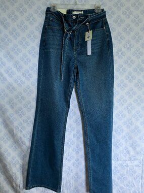 Tgla High Waisted Flare Jeans - Belted